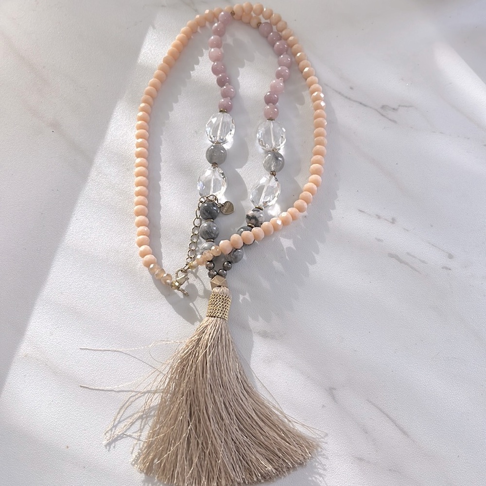 Nakamol tassel beaded long necklace